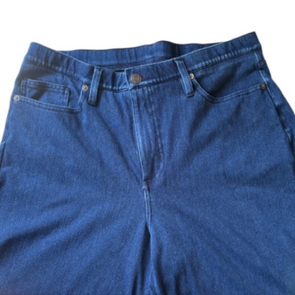 LANDSEND NWOT Women’s R Sport Knit High Waisted Wide Leg Stretch Denim Pants - Picture 5 of 6